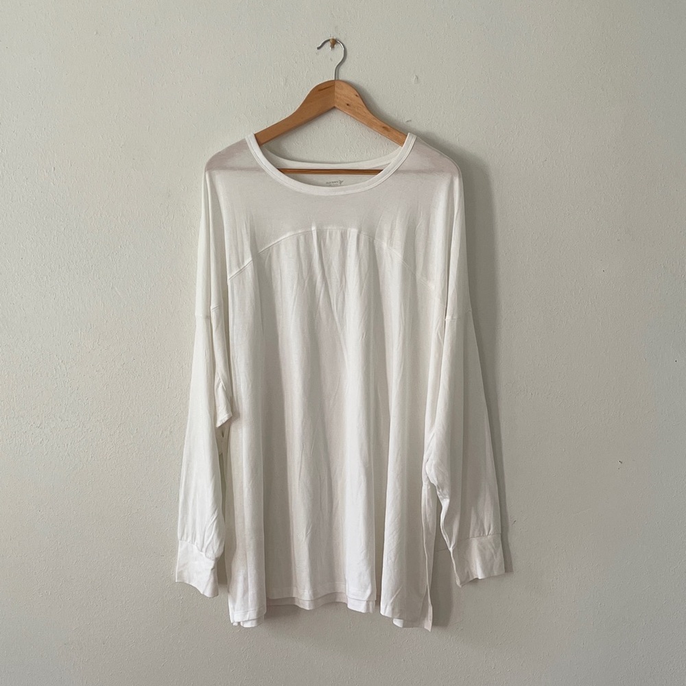 Old Navy Active Ultralite Go Dry Shirt XXL Tall Scoop Tee White Beach Coastal